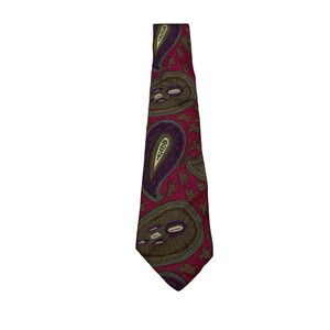 Guy Laroche Men's All Silk Big Paisley Print Tie Width 3 3/4"
